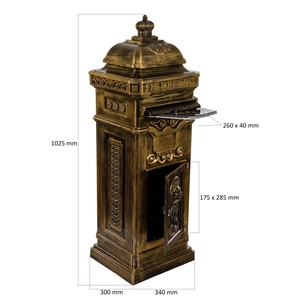 Boîte aux lettres de jardin en aluminium imperméable et antirouille pour la livraison de colis, utilisation extérieure - Product Image 2