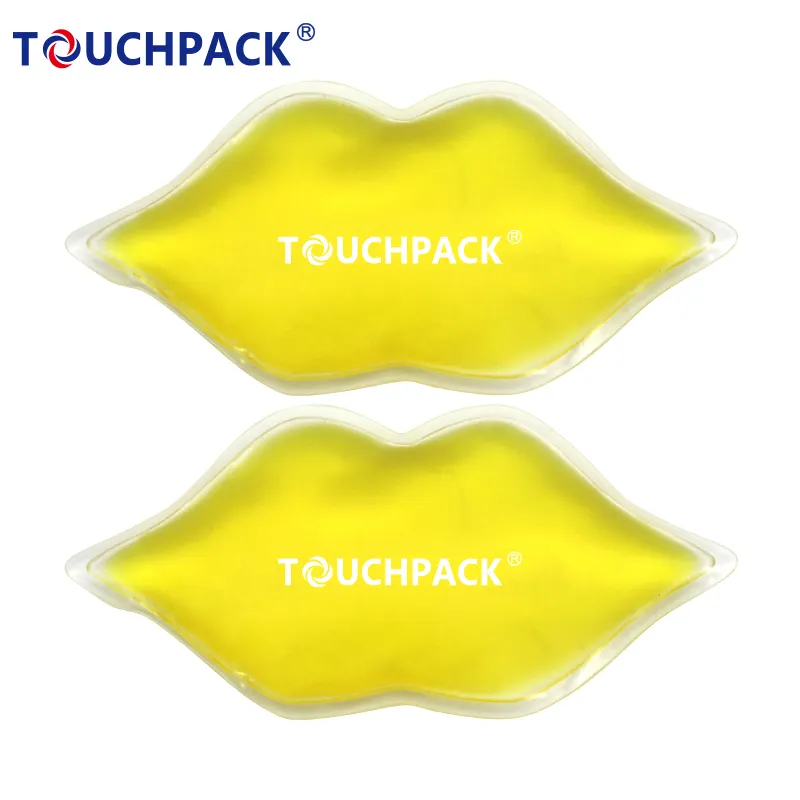 Gel labial dorado reutilizable con Logo privado personalizado de alta gama, frío y caliente, líquido, paquete de hielo para dolor de muelas