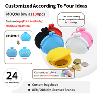 Porte-monnaie mini en silicone bleu à imprimé animal personnalisé avec fermeture à pression pour pièces de monnaie, clés, rouge à lèvres et écouteurs
