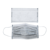 Masque en charbon actif en gros, anti-poussière, 4 couches, plissé plat avec clip nasal ajustable