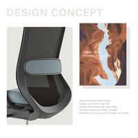 Chaise de bureau ergonomique en maille KOHO, certifiée BIFMA EN1335 GREEN GUARD, avec accoudoirs réglables 4D et support lombaire, pour bureau d'entreprise