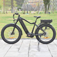 Vélo électrique à suspension intégrale avec moteur central, fourche à suspension, double batterie, cadre en alliage d'aluminium