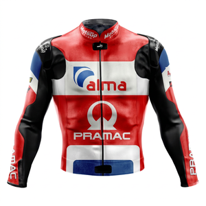 Rucati Danilo Petrucci Moto Cuero de vaca/Kangaro Leather Track Riding/Racing Made To Measure Hump Mens Biker Jacket CE Protector - Product Image 1