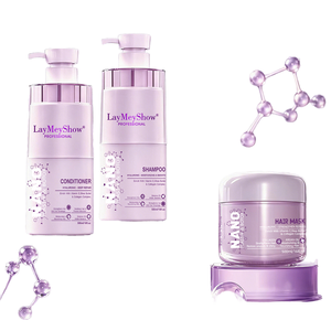 LayMeyShow NANO Crème Réparatrice Hydratante Lissante Bio et <span class=keywords><strong>Shampoing</strong></span> Nourrissant pour Cheveux Secs et Abîmés – Coffret Soin Capillaire pour Femme - Product Image 1
