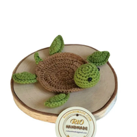 Coussin isolant fait à la main Crochet épais antidérapant chaleur tortue forme tasse caboteur fournitures de cuisine manique plaque