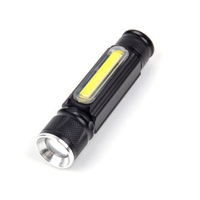 Lampe de poche multifonctionnelle pour le camping, LED rechargeable par USB, batterie T6+COB, 500 lumens, étanche IP55, lumière de travail avec aimant latéral