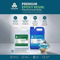 SANKIN Premium Crystal Clear Deep Verser la résine époxy et le durcisseur Résine époxy pour table en bois et bricolage artisanat d'art