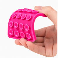 Support de téléphone portable en silicone orange flexible, adhésif, antidérapant, avec ventouse, emballé dans un sac OPP, fabriqué en Chine