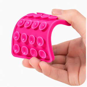 Portable Orange Rubber Adhesive Phone <b>Holder</b> with Antislip Suction Cup OPP Bag Package for Cell Phones Made in China - Product Image 2