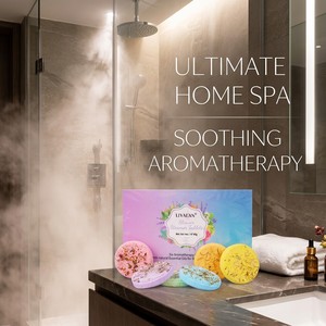 Coffret Cadeau de 6 Pastilles de Douche Aromatiques aux Huiles Essentielles Naturelles – Bombes de Douche Bio <span class=keywords><strong>pour</strong></span> la Relaxation à Domicile et le Spa - Product Image 2