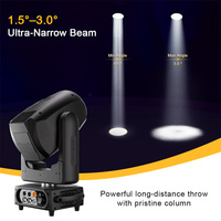 SHEHDS 320W Projecteur à tête mobile à faisceau étroit, mélange de couleurs CMY, faisceau étroit de 1,5 à 3 degrés, double prisme, DMX512, éclairage de scène