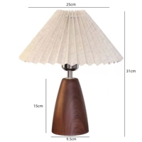 Lampe de table basse tension lampe plissée rétro nordique chambre Simple chevet alimentation veilleuse couverture en tissu