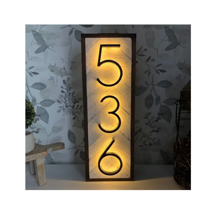 Fast shipping house number signs house address numbers logo wall sign led illuminated sign