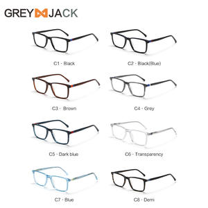 Monture de lunettes rectangulaire en acétate Greyjack AC1008, pont moyen, unisexe, avec charnières à ressort - Product Image 2