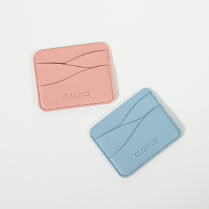Glampkg bán sỉ tuyệt vời tùy chỉnh Slim PU da chủ thẻ khá Logo tùy chỉnh hình dạng sóng Túi thẻ cho thẻ tín dụng - Product Image 6
