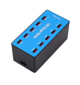 Cargador USB de Pared con 10 Puertos, 100W, 5V, <span class=keywords><strong>20A</strong></span>, con Certificación CE, FCC y RoHS, Estación de Carga Rápida para Teléfonos, <span class=keywords><strong>Galaxy</strong></span> S8, S9, Tabletas y Más - Product Image 1