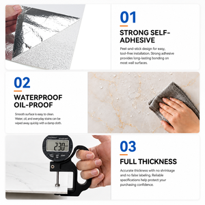 <span class=keywords><strong>Papel</strong></span> <span class=keywords><strong>Tapiz</strong></span> <span class=keywords><strong>Autoadhesivo</strong></span> 3D de PVC con Efecto Mármol Brillante, para Decoración de Paredes de Sala de Estar y TV - Product Image 4
