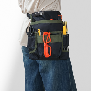Sac de taille d'électricien Oxford-Sac à outils de rangement robuste, durable et portable en couleur noire et verte assortie - Product Image 1