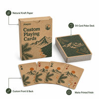 Cartes à jouer en papier kraft avec logo personnalisé, jeu de 54 cartes avec finition mate et boîte à rabat en kraft non emballée pour cadeaux d'événements