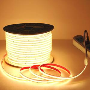 Tiras de Luces <span class=keywords><strong>LED</strong></span> COB sin Soldadura de 220V 110V, 10M 50M 100M, <span class=keywords><strong>Tubo</strong></span> de Silicona IP65, Tiras de Luces <span class=keywords><strong>LED</strong></span> COB Flexibles Impermeables para Exteriores - Product Image 1