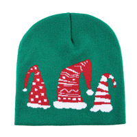 Bonnet en tricot jacquard Père Noël Bonhomme de neige 2026 – Chaud et élégant pour les fêtes de Noël