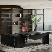 Bureau de direction intelligent de luxe à hauteur réglable, commande tactile, charge sans fil, écologique, en forme de L