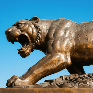 Scultura Personalizzata di Tigre in Bronzo, Statua del Re delle Bestie, Statua Animale per Decorazione Esterna - Product Image 3