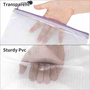 Sacs à fermeture éclair en maille, 8 tailles, en PVC imperméable, pour l'organisation domestique, rangement polyvalent, aseptique, 8 couleurs, en plastique, pour les rendez-vous - Product Image 3