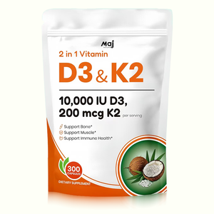 Venda Quente de Softgels de Vitamina D3 K2 com Óleo de Coco, Apoia a Absorção de Cálcio, Força Óssea e Saúde Imunológica, Suplemento Herbal 2 em 1 - Product Image 1