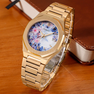 Foksy Fabricant Fleur élégante Bracelet en cuir en acier inoxydable étanche <span class=keywords><strong>Montre</strong></span> <span class=keywords><strong>à</strong></span> quartz de luxe pour femmes <span class=keywords><strong>à</strong></span> prix réduit - Product Image 6