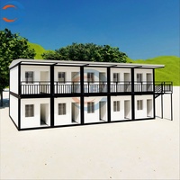 Maison modulaire préfabriquée de luxe WinFair à toit triangulaire, duplex à 2 étages de 20 pieds, conteneurs détachables pour salle de classe temporaire