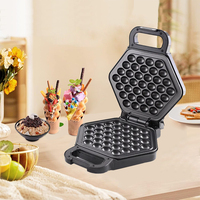 Mini machine à gaufres électrique 180 ° Flip Ball Auto-Lock Clip Breakfast Snack Maker Feuille décorative en acier inoxydable