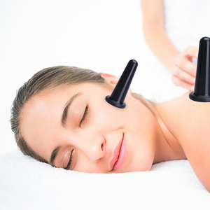 Conjunto de Terapia de Ventosas de <span class=keywords><strong>Silicone</strong></span> Preto para Massagem Facial - Atacado - Product Image 5