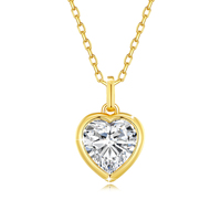 Sieradenfabriek 925 zilver verguld met goud 1ct 2ct Moissanite kettinghanger voor vrouwen Valentijnsdag jubileum belofte cadeau