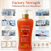 AESTHTANY Gel Douche Réparateur Éclaircissant et Nourrissant à la Carotte 7 Jours 1000ml, Lavant Corporel à la Menthe Poivrée avec Contrôle du Sébum et Exfoliation