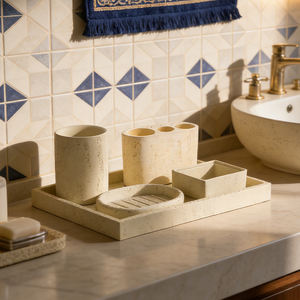 <span class=keywords><strong>Set</strong></span> da Bagno di Lusso in Cemento a Cinque Pezzi, Ecologico, Imballaggio Sicuro, Forma e Colore Personalizzabili, <span class=keywords><strong>Kit</strong></span> di Accessori per Bagno per Casa e Hotel - Product Image 4