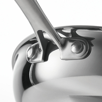 Set Wajan Penggorengan Logam Stainless Steel Multi Ukuran dengan Gagang Panjang, Kompatibel dengan Induksi, Peralatan Masak Dapur