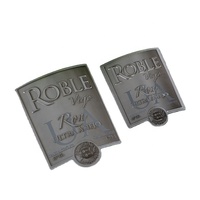 Étiquettes de bouteille de vin en métal gaufré, Logo personnalisé imprimé, de haute qualité, pièces