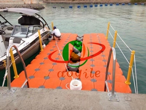 Durable marino <span class=keywords><strong>modular</strong></span> plástico Jet ski pontón flotante Cubo de pontón plataforma flotante para la venta - Product Image 6