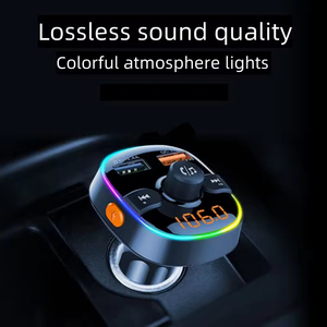 Pantalla en tiempo real BT Cargador de coche Reproductor de MP3 Carga rápida Luz ambiental Sonido de alta calidad Asistente de voz Estéreo manos libres - Product Image 6