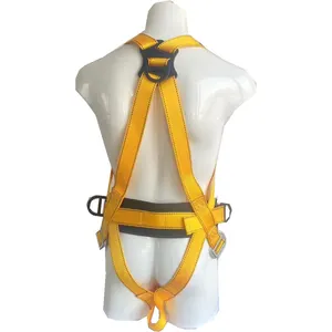 45 מ""מ פוליאסטר צבע צהוב רתמת טיפוס מלאה חגורת בטיחות עם טבעת O