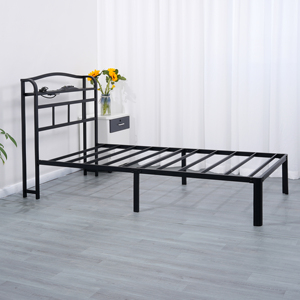 Cadre de lit en métal de luxe moderne de haute qualité avec sommier à lattes, tête et <span class=keywords><strong>pied</strong></span> de lit, et base de matelas anti-grincement - Product Image 1