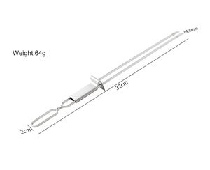 Brochettes de barbecue en acier inoxydable avec barre de poussée, réutilisables, à double pointe - Product Image 3