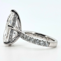 Bague en moissanite taille poire 8 carats sur mesure, certifiée GRA, couleur D VVS, argent sterling S925