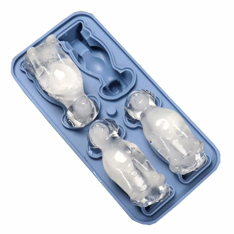Bandeja de cubitos de hielo de silicona 3D de Labrador, molde de hielo de silicona con forma de Animal reutilizable para pastel Pop, jabón, Chocolate, helado