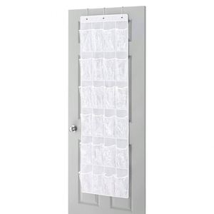 4-hook 24-grid Transparent <b>Storage</b> Bag Behind the Door Non-woven Six-layer <b>Shoes</b> Buggy Bag <b>Storage</b> Bag PVC Buggy Bag - Product Image 1