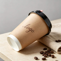 Gobelet en papier pour café latte jetable avec logo personnalisé, pour boissons chaudes, double paroi isolante, gobelet en papier pour thé épaissi, biodégradable