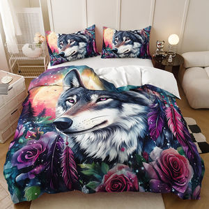 Ensemble de housse de couette en polyester écologique avec motif animal et feuillage imprimé en 3D, pour le <span class=keywords><strong>camping</strong></span> en plein air et l'utilisation en hôtel/hôpital - Product Image 4