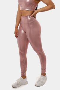 Mallas deportivas personalizadas doradas y rosas brillantes de cintura alta para levantar glúteos, Push up, pantalones de Yoga para gimnasio, pantalones de Yoga sexis - Product Image 5