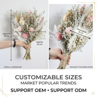 Umweltfreundlicher Konservierter Blumenstrauß mit Individueller Verpackung Getrocknetes Blumenbündel Markengeschenke für Valentinstag Weihnachten